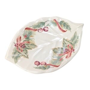 Pfaltzgraff, Jamberry, Holiday Leaf Shaped Candy/Relish Dish